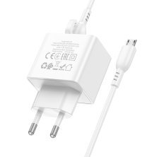 Мережевий зарядний пристрій BOROFONE BAS12A Erudite USB QC3.0 18W + кабель USB - MICRO, білий