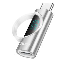 Перехідник HOCO LCD UA32A 60W Type-C (папа) - Lightning (мама), сталевий
