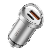 Автомобільний зарядний пристрій HOCO NZ10 45W Type-C PD + USB-A QC3.0 silver