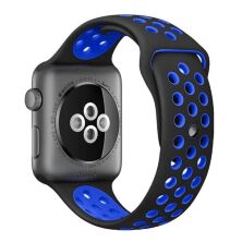 Ремінець силіконовий INKAX WB-02 для Apple Watch NIKE 38мм | 40мм | 41мм LARGE SIZE BLACK-BLUE