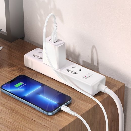 USB кабель HOCO X97 USB - Lightning, SILICONE, 1метр, білий