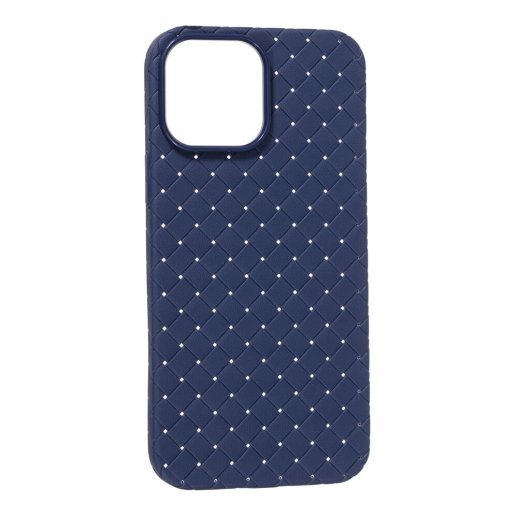 Накладка Шкіра Плетіння для Apple iPhone 13 Pro Max Blue