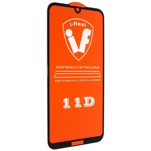 Захисне скло для телефону 11D 9H i-flexi HUAWEI Y5 2019 в упаковці ЧОРНИЙ