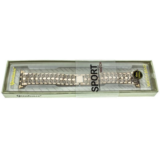 Ремінець металевий для годинника APPLE WATCH 38MM / 40MM / 41MM стрази 7 line / 4 rhinestones № 88