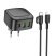 Мережевий зарядний пристрій Borofone BAS23A Type-C PD 30W 2*USB + кабель Type-C - Lightning, чорний