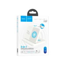 Бездротовий зарядний пристрій HOCO CQ7 3В1 БIЛИЙ