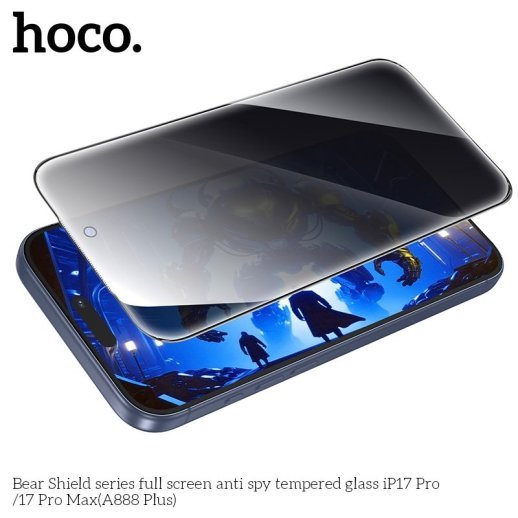 Скло для телефону HOCO A888 Plus Bear Shield anti spy APPLE iPhone 17 PRO