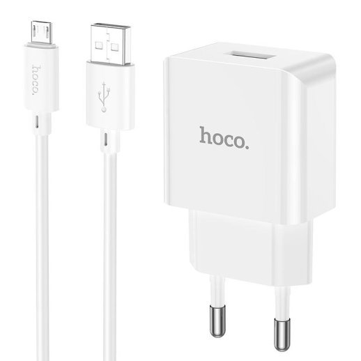 СЗУ HOCO C106A (1USB/2.1A) + кабель USB - MICRO (белый)