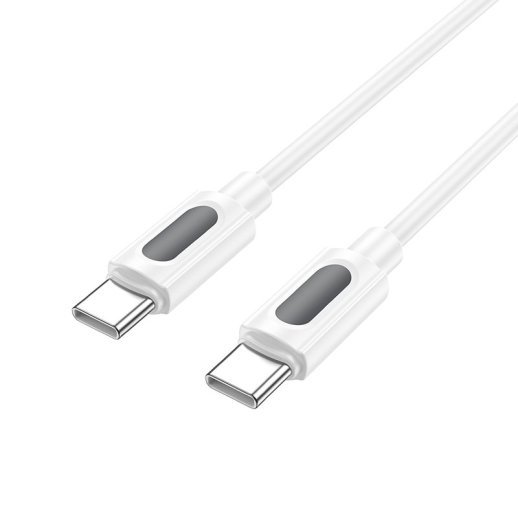 USB-C кабель BOROFONE BX114 Type-C - Type-C SILICONE 60W, 3A, 1 метр, білий