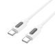 USB-C кабель BOROFONE BX114 Type-C - Type-C SILICONE 60W, 3A, 1 метр, білий