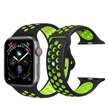Ремінець силіконовий INKAX WB-02 для Apple Watch NIKE 38мм | 40мм | 41мм LARGE SIZE BLACK-GREEN