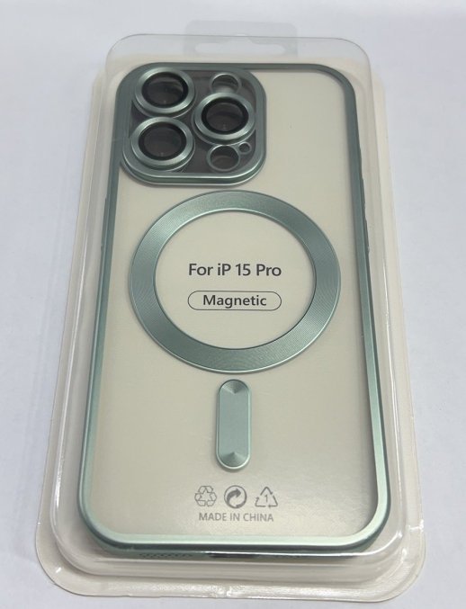 Case Magsafe With Frame Matte for Apple Iphone 15 Pro Green