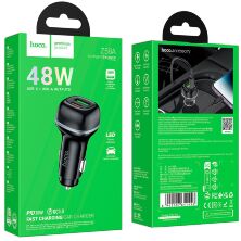 Автомобильное зарядное устройство для HOCO Z58A Type-C PD 30W + USB QC3.0, черный