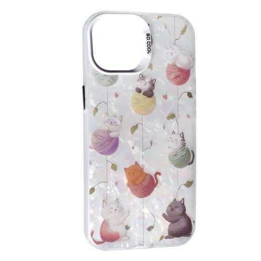 Накладка Soft Milky для Apple iPhone 15 Cat with threads