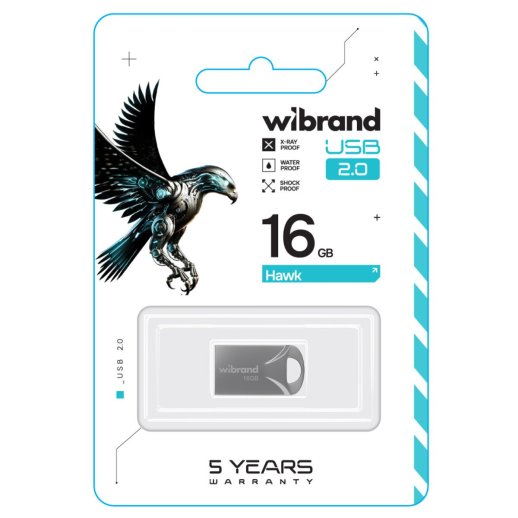 USB флеш 16Gb Wibrand Hawk Silver 2.0