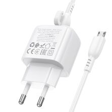 Мережевий зарядний пристрій BOROFONE BAS42A USB QC3.0 + кабель USB - MICRO, білий