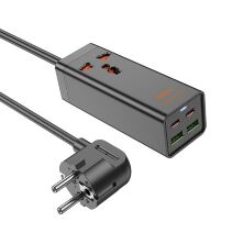 Сетевой удлинитель Hoco AC10A PD65W (2USB/2Type-C/1xSocket) (чёрный)