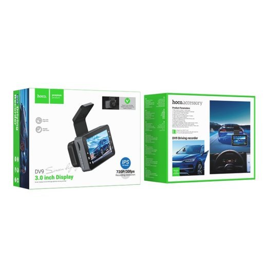 Автомобільний відеореєстратор HOCO DV9 3-inch screen driving recorder (720P), metal gray