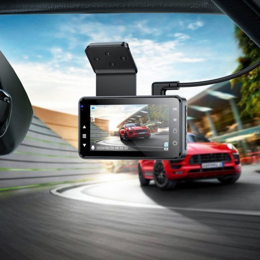 Автомобільний відеореєстратор HOCO DV9 3-inch screen driving recorder (720P), metal gray