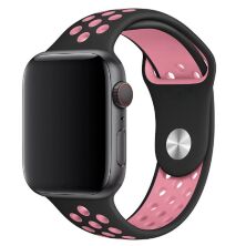 Ремінець силіконовий INKAX WB-02 для Apple Watch NIKE 38мм | 40мм | 41мм LARGE SIZE BLACK-PINK