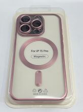 Case Magsafe With Frame Matte for Apple Iphone 15 Pro Rose Gold