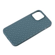 Накладка Шкіра Плетіння для Apple iPhone 13 Pro Max Gray