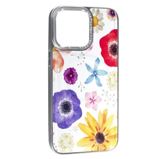 Накладка Cute Flowers Case with MagSafe для Apple iPhone 15 Pro White