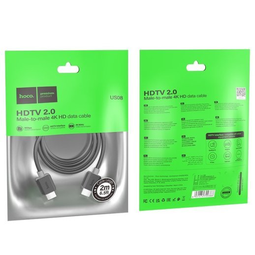 Кабель HOCO US08 4K HDMI - HDMI, 2 метри
