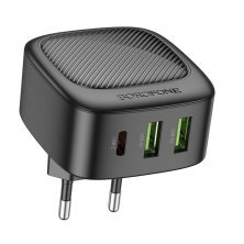 Мережевий зарядний пристрій Borofone BAS23A Type-C PD 30W 2*USB, чорний