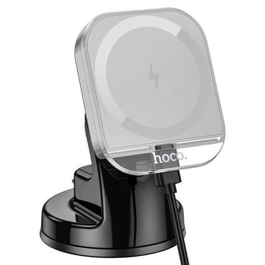 Автомобільний тримач HOCO HW18 бездротова зарядка сірий