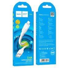 USB кабель HOCO X84 USB - Lightning 1 MЕТР БIЛИЙ
