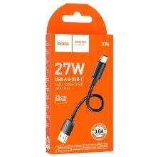 USB кабель HOCO X96 27W USB - Type-C 0,25M ЧОРНИЙ