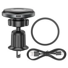 Автомобільний тримач BOROFONE BH202 magnetic 15W бездротова швидка зарядка - повітряна решітка