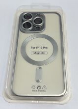Case Magsafe With Frame Matte for Apple Iphone 15 Pro Silver