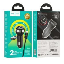 АЗУ HOCO Z40 (2USB/2.4A) + USB - Lightning (12pc) (чёрный)
