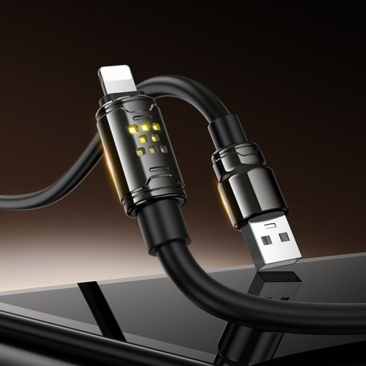 USB кабель HOCO U143 USB - Lightning, 1 метр, чорний