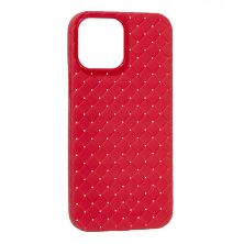 Накладка Шкіра Плетіння для Apple iPhone 13 Pro Max Red