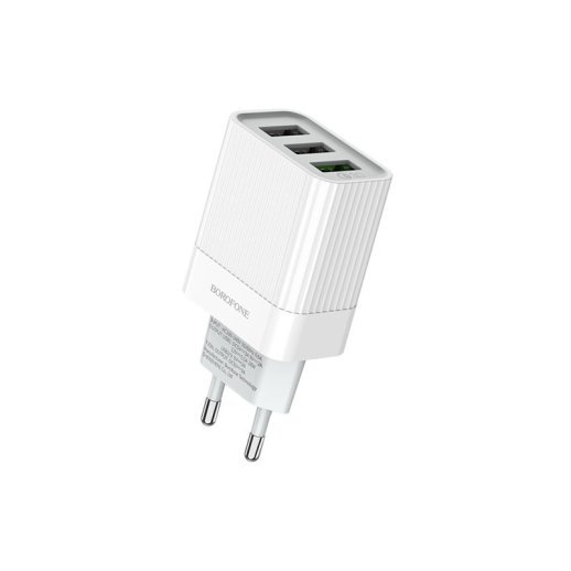 Мережевий зарядний пристрій BOROFONE BA40A Speedway three-Port QC3.0 charger(EU)
