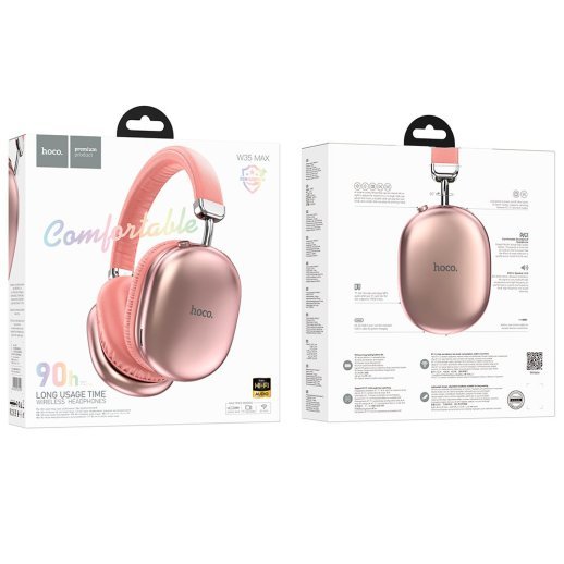 Бездротові повнорозмірні навушники HOCO W35 Max Auspicious з активним шумозаглушенням, рожевий
