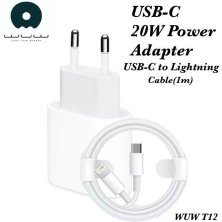 Мережевий зарядний пристрій WUW T12 USB-C + КАБЕЛЬ USB-C - USB Lightning 3A PD 20W БІЛИЙ (48)