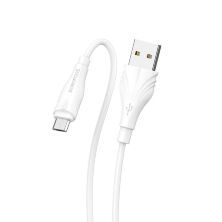 USB кабель BOROFONE BX18 charging data 2,4А USB - micro USB 2 метри, бiлий