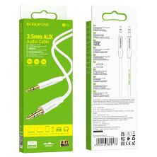 Кабель BOROFONE BL16 AUX jack 3.5 мм - jack 3.5 мм 1МЕТР БІЛИЙ
