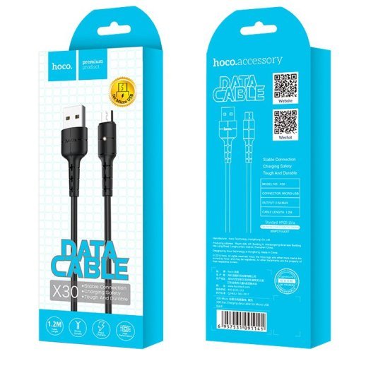 USB Кабель HOCO X30 USB - MicroUSB 1.2М, чорний