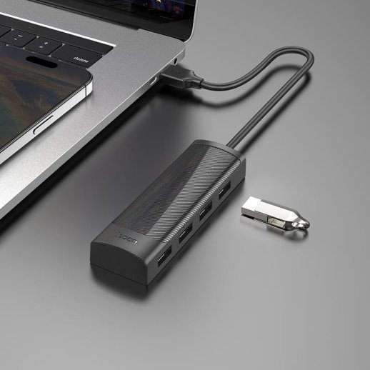 USB HUB HOCO HB41 4в1 Easy safety (4 порти USB 2.0), 20см