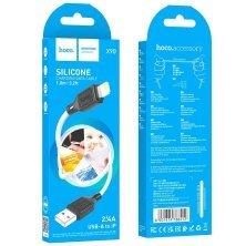 USB кабель HOCO X90 silicone USB - Lightning 1 MЕТР, БIЛИЙ