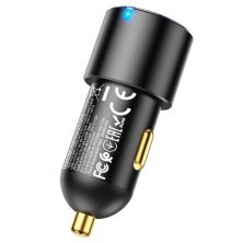 Автомобільний зарядний пристрій HOCO NZ6 45W 2×Type-C PD + USB-A QC3.0, чорний