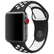 Ремінець силіконовий INKAX WB-02 для Apple Watch NIKE 38мм | 40мм | 41мм LARGE SIZE BLACK-WHITE
