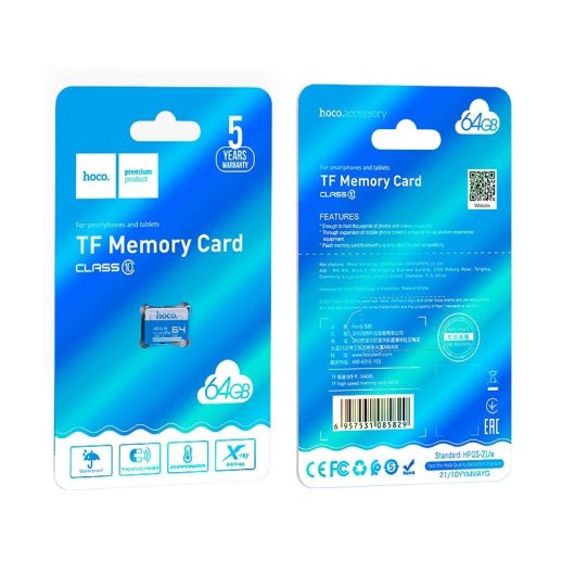 Карта памяти HOCO microSD 64Gb (A1/U3/Class 10)