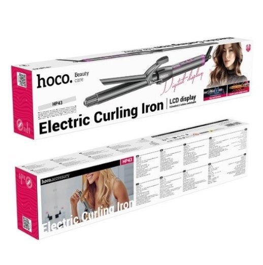 Електричний щипці HOCO HP43 для завивки волосся з цифровим LCD-дисплеєм, СІРИЙ