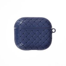 Чохол Шкіра Плетіння для AirPods 3 Blue